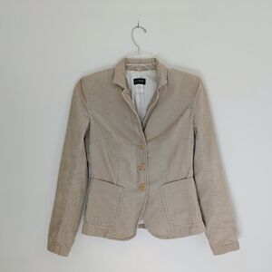 P XS J. Crew Women's Beige Corduroy Blazer Jacket